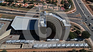Aerial view of the SADC HQ in the Central Business District (CBD) in Gaborone, Botswana, Africa