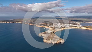 Aerial view of Sagres Fortress and Cabo de Sao Vicente, west of Portugal