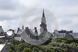 Aerial view of the Saint-Budoc church in Porspoder photo