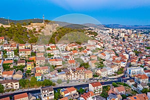 Aerial view of Saint John's fortress in Sibenik, Croatia