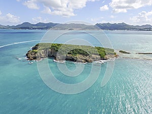 Aerial view of Saint Martin Beaches