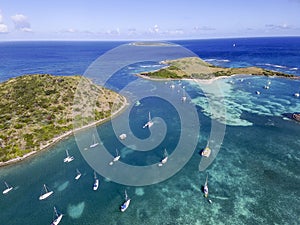 Aerial view of Saint Martin Beaches