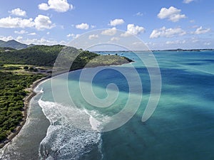 Aerial view of Saint Martin Beaches