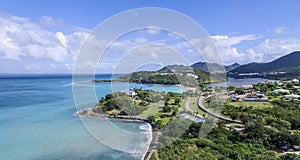 Aerial view of Saint Martin Beaches