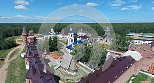 Aerial view of Saint Nikolas women monastery on Solba, Yaroslavl