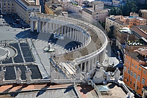 Aerial view of the Saint Peter`s square in Vatican city