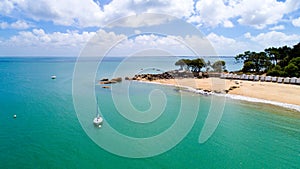 Aerial view of Saint Pierre point in La plage des Dames, Noirmoutier island