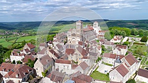 Aerial View of Sainte Marie Madeleine Basilica, Vezelay
