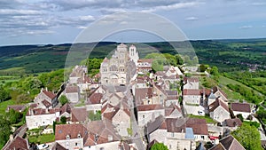Aerial View of Sainte Marie Madeleine Basilica, Vezelay