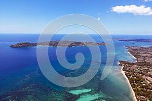 Aerial view of Sakatia island, near to Nosy be island,Madagaskar