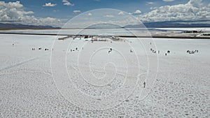 aerial view of Salinas Grandes, Jujuy, Argentina - mar 2th 2024