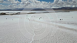 Aerial view of Salinas Grandes, Jujuy, Argentina - mar 2th 2024