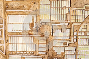 Aerial view of Salinas - salt ponds located on the south of Sal Island, Cape Verde photo
