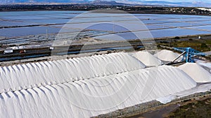 Aerial view of salt fabric Las Salinas de Santapola, Spain. photo