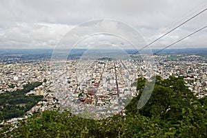 Aerial view of Salta with cable cars