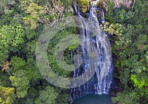 Aerial view from the Salto Cristal one of the most beautiful waterfalls in Paraguay