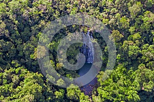 Aerial view from the Salto Cristal one of the most beautiful waterfalls in Paraguay