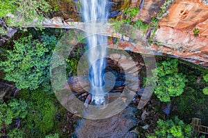Aerial view of the Salto Suizo the highest waterfall of Paraguay near the Colonia Independencia and Vallarrica. photo
