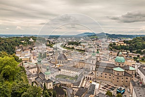 Aerial view of Salzburg Austria