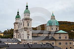 Aerial view of Salzburg cathedral, Austria