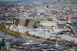 Aerial view of Salzburg and Mirabell Palace - Salzburg, Austria