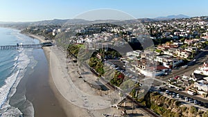 Aerial view of San Clemente coastline, California