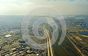 Aerial view of San Diego river