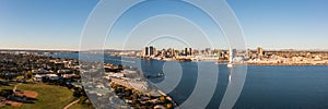 Aerial view of San Diego skyline and part of Coronado Island