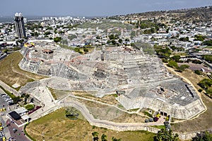 Aerial view of the San Felipe de Barajas Castle, Cartagena Colombia photo