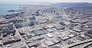 Aerial view of San Francisco city layout