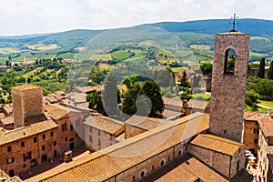 Aerial view of San Gimignano, Tuscany, Italy