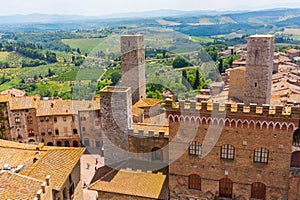 Aerial view of San Gimignano, Tuscany, Italy