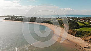 Aerial view of San Remo coastline near Phillip Island, Australia