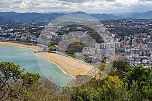 Aerial view of San Sebastian, Spain