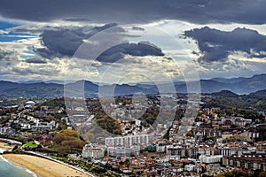 Aerial view of San Sebastian, Spain