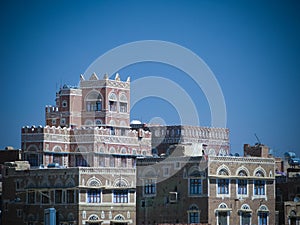 Aerial view of Sanaa old city, Yemen