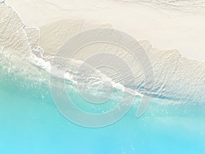 Aerial view of Sand on the beach with a  blue sea wave background