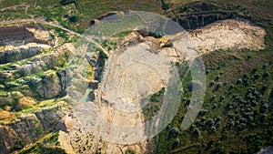 Aerial view of sand quarry - aerial photography