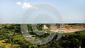 Aerial view of sand quarry - aerial photography