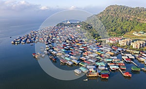 Aerial view of Sandakan Town, Sabah Borneo, Malaysia