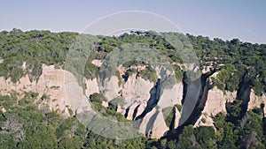 Aerial View a Sandstone Hill near Shore