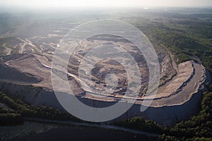 Aerial view of a sandstone quarry