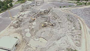 Aerial view of a sandstone quarry with processing lines
