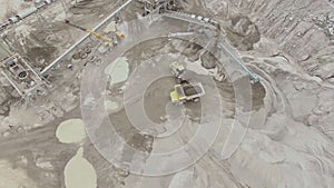 Aerial view of a sandstone quarry with processing lines