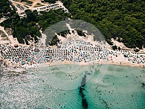 Aerial view of sandy beach