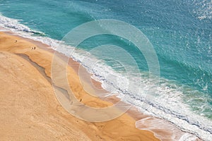 Aerial view of the sandy beach in NazarÃÂ©, Portugal photo