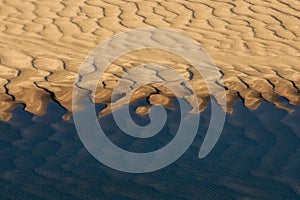 Aerial view of the sandy island and the Lena River, Yakutia, Sakha Republic Russia