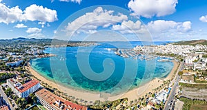 Aerial view of Sant Antoni de Portmany, Ibiza photo