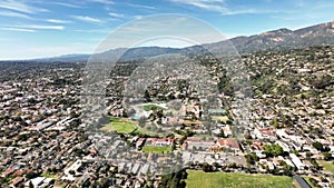 Aerial View of Santa Barbara in California. USA. Drone. Santa Barbara aerial view, flying with drone.