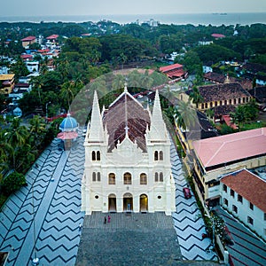 Aerial View of Santa Cruz Cathedral Basilica in Kochi India photo